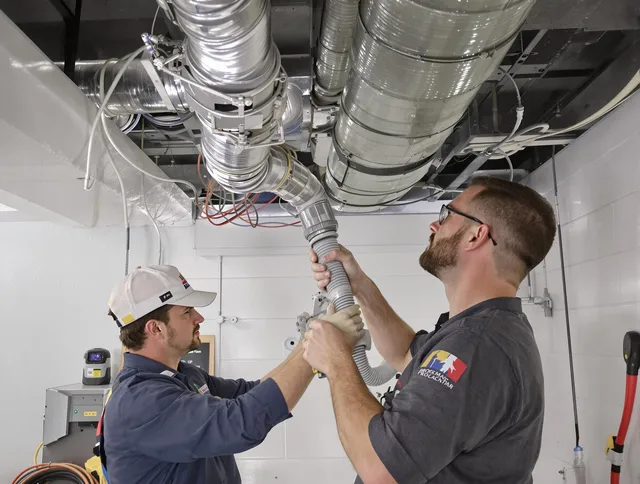 Westborough Air Duct Cleaning technician performing thorough AC duct cleaning in Westborough