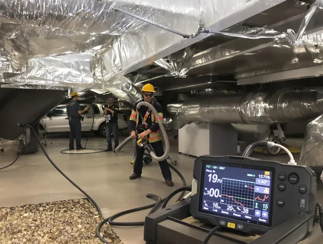 Professional negative pressure duct cleaning by Westborough Air Duct Cleaning in Westborough